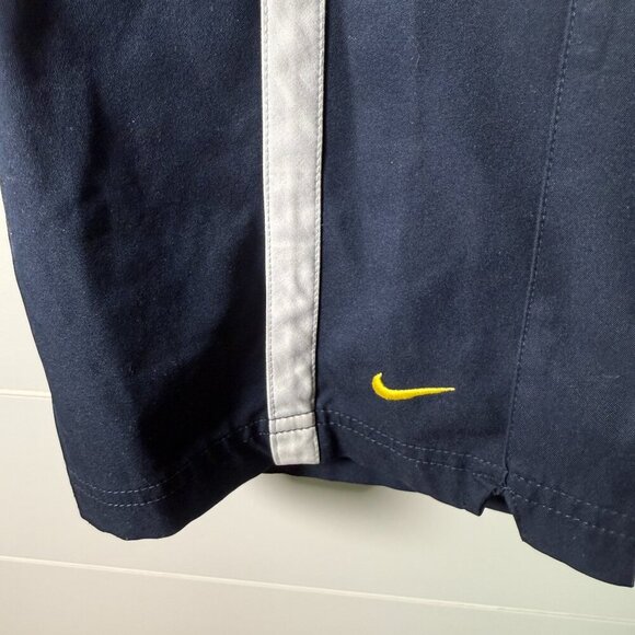 VTG Nike Wide Leg Capri Workout Pants XL (16-18) Navy with Yellow Swoosh - Picture 6 of 7